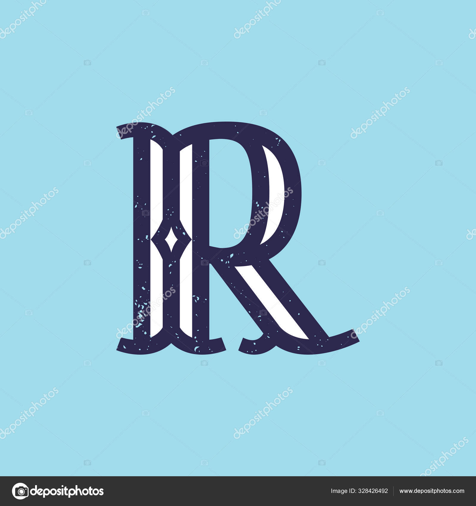 Logotipo de letra R em laje serif estilo retro com textura grunge . Vetor  de ©kaer_dstock 328426492, image size:1600x1700