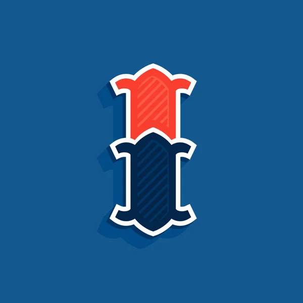 Logo I v klasickém stylu sportovního týmu. — Stockový vektor
