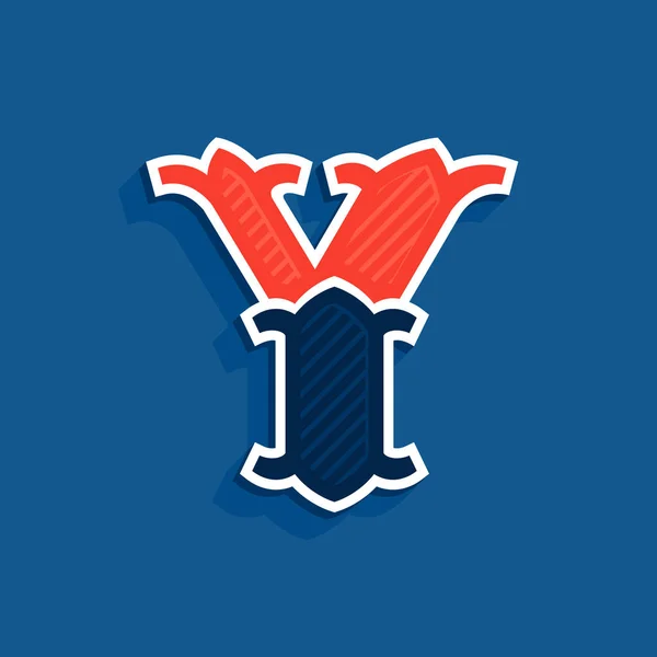 Y letter logo in classic sport team style. — 스톡 벡터