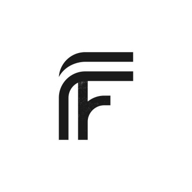 F harfi logosu gürültü desenli iki paralel çizgi tarafından oluşturuldu.