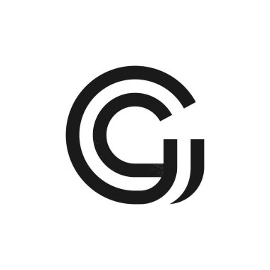 Gürültü desenli iki paralel çizgi tarafından oluşturulan G harfi logosu.