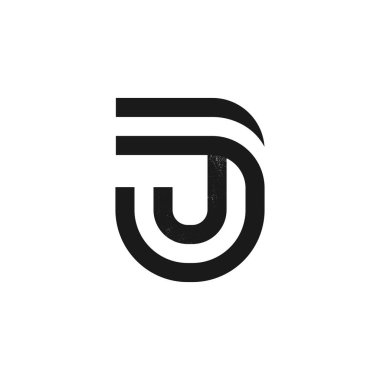 J harfi logosu gürültü desenli iki paralel çizgi tarafından oluşturuldu.