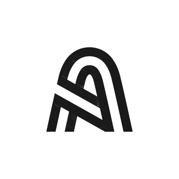 Písmeno A logo tvořené dvěma rovnoběžnými liniemi s texturou šumu. — Stockový vektor