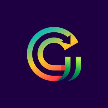 İçinde ok olan G harfi logosu.