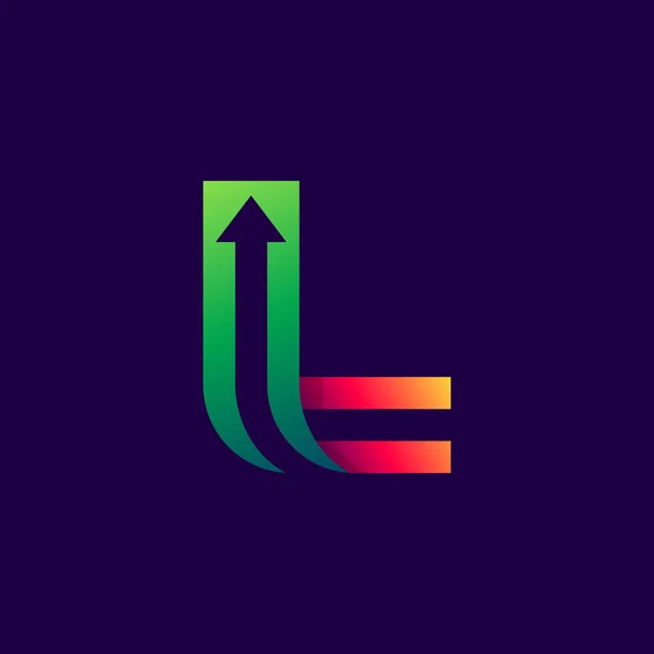 Letter L logo with arrow inside. — 스톡 벡터