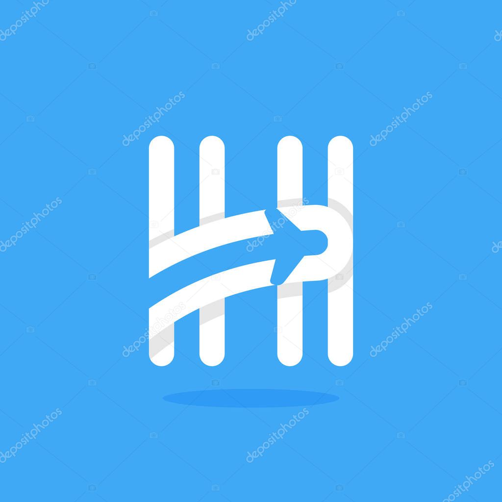 Vector typeface for flight labels, travel headlines, delivery posters, aviation cards etc.