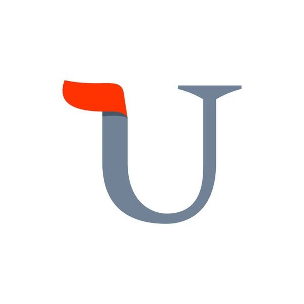 Gyors sebesség U serif betű logó. — Stock Vector