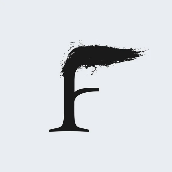 F字母标志。手绘笔划定制衬线体字体. — 图库矢量图片