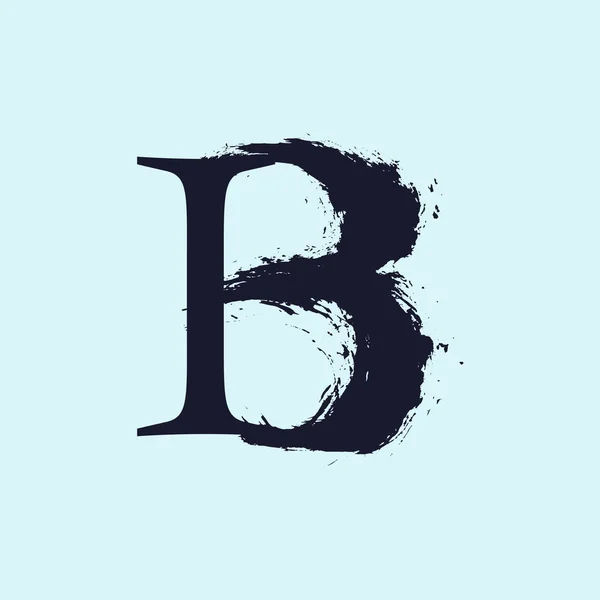Logotipo da letra B. Letras de estilo serif personalizadas com pincel desenhado à mão . — Vetor de Stock