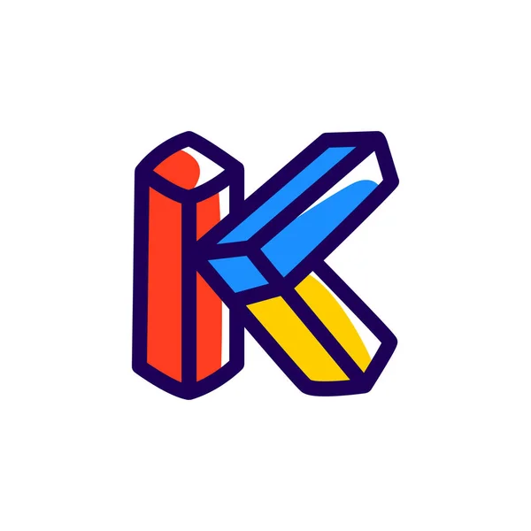K betű lehetetlen alakú logó. — Stock Vector