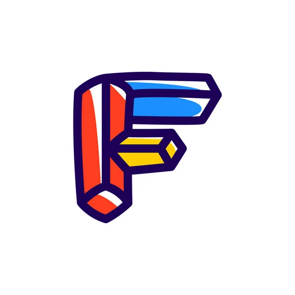 F písmeno nemožný tvar logo. — Stockový vektor