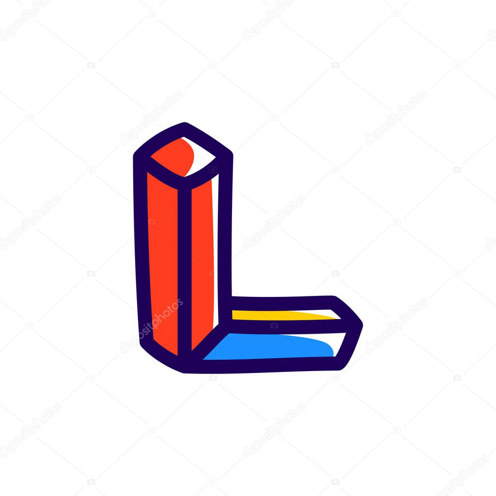 L letter impossible shape logo.