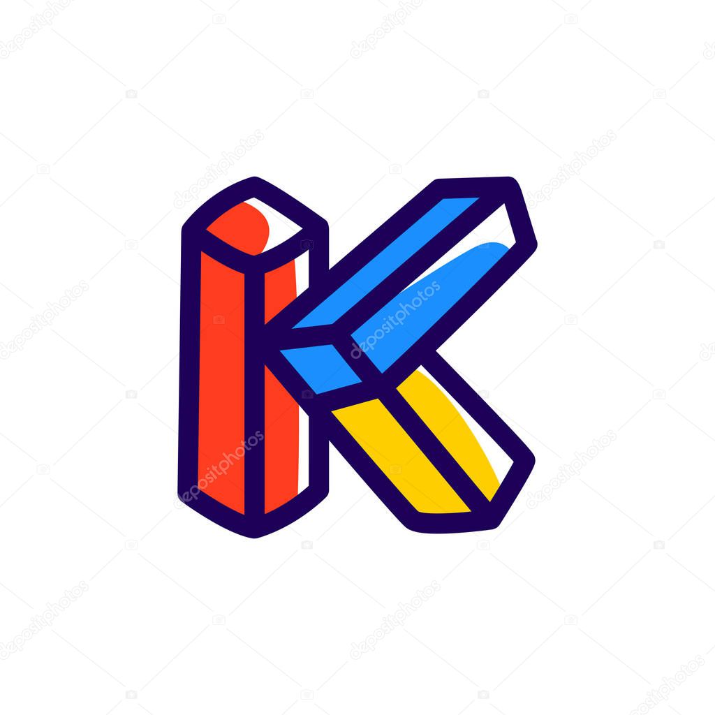 K letter impossible shape logo.