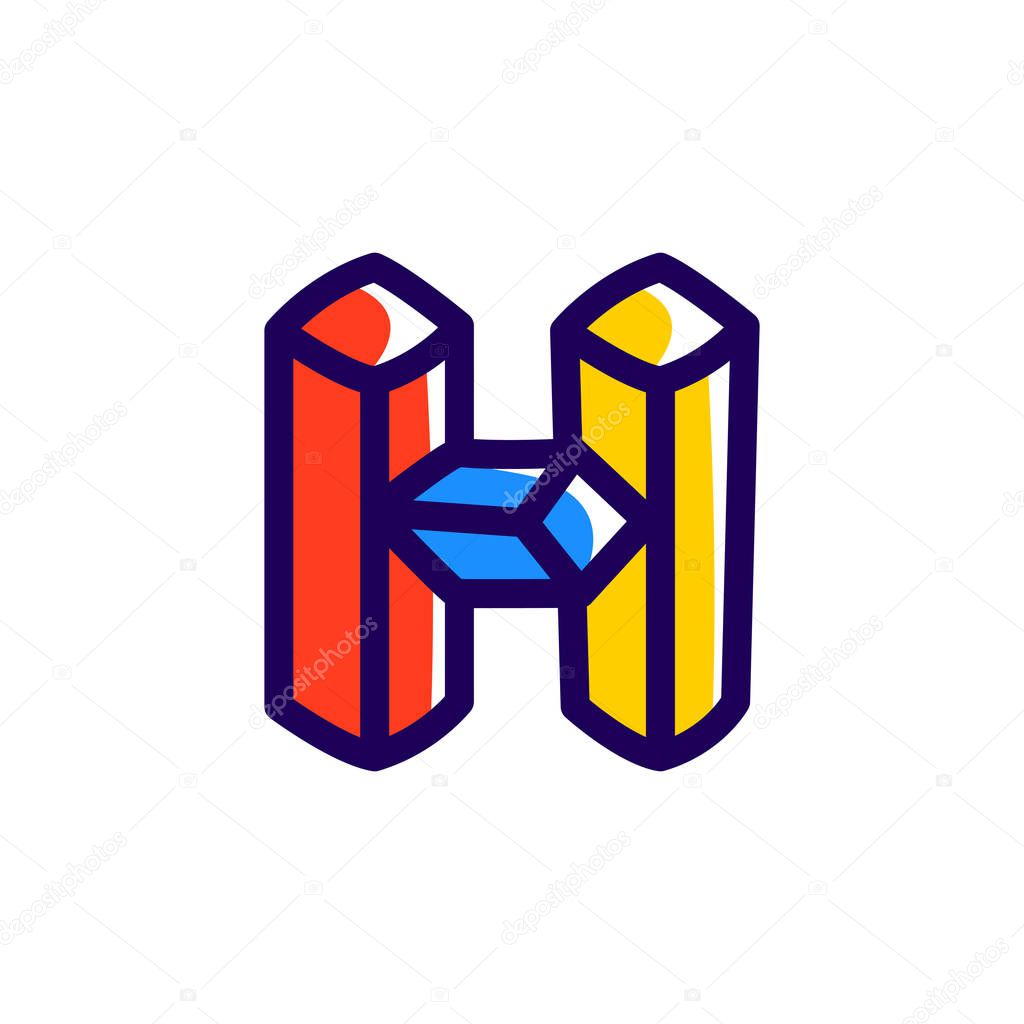 H letter impossible shape logo.