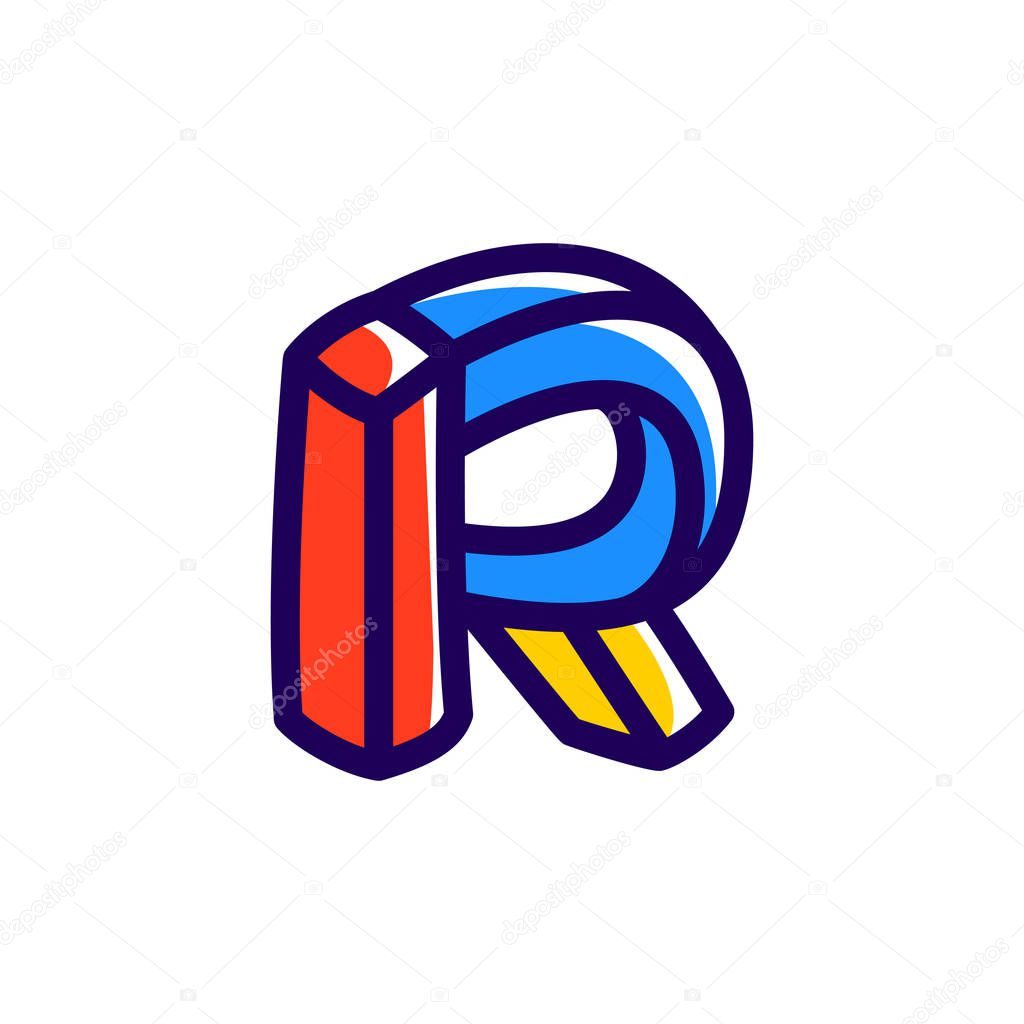 R letter impossible shape logo.