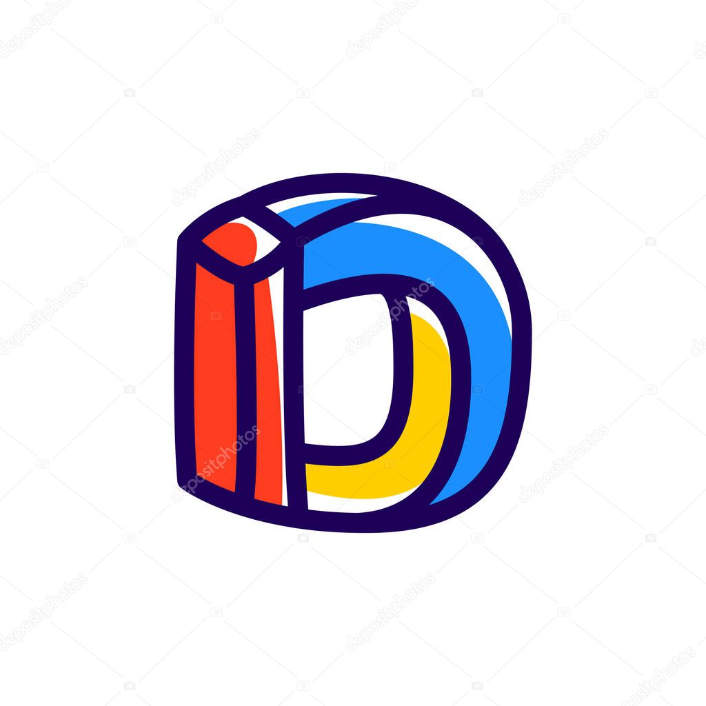 D letter impossible shape logo.