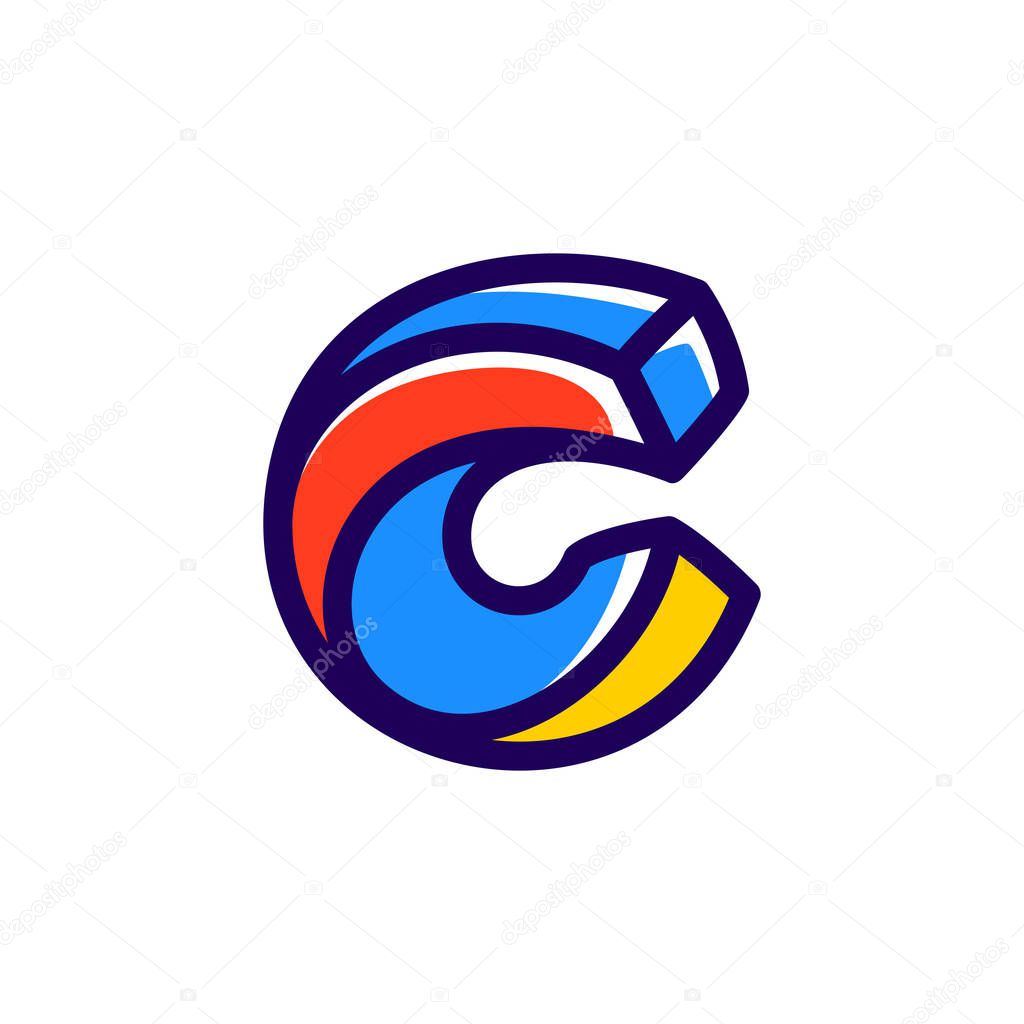 C letter impossible shape logo.