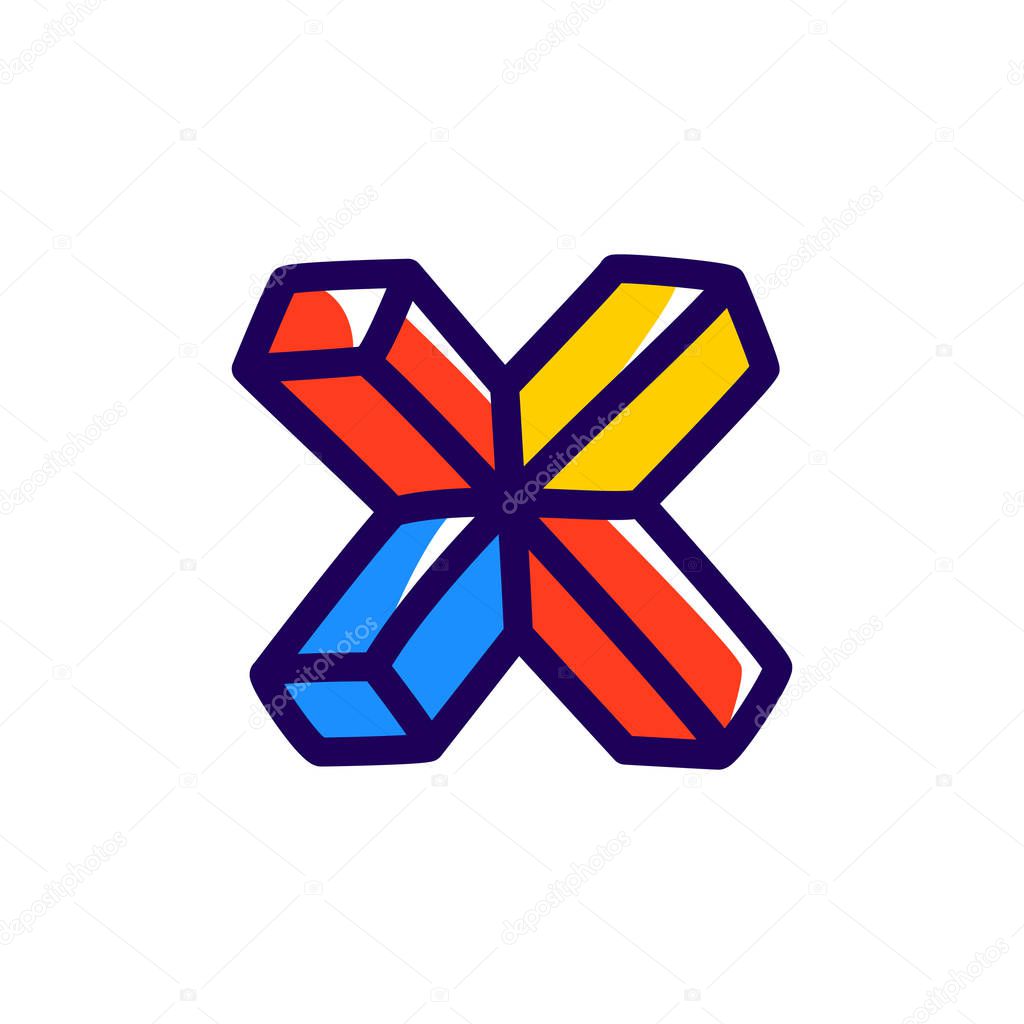 X letter impossible shape logo.