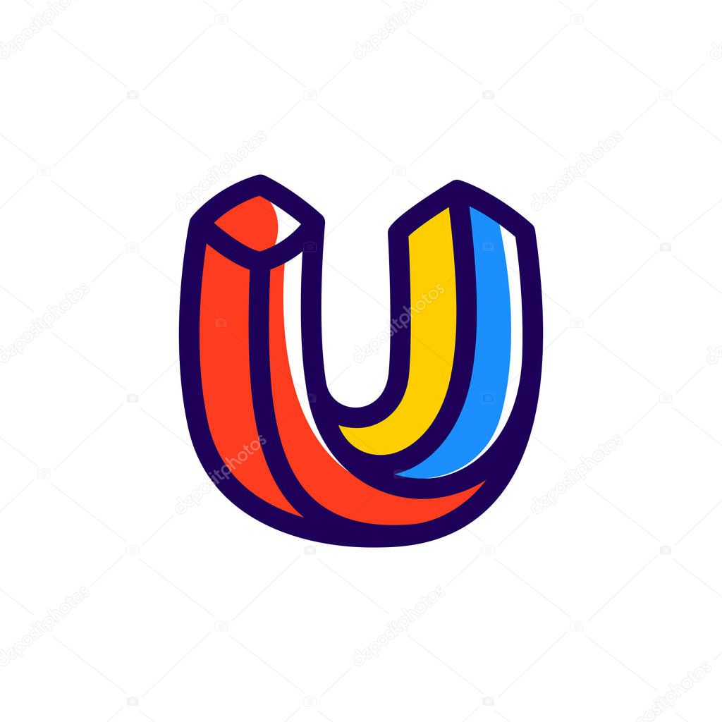 Vector handwritten isometric font for childish labels, illusion company, birthday posters etc.