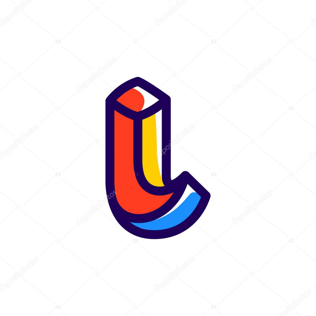 Letter I impossible shape logo.