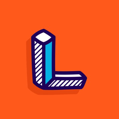 L harfi. İmkânsız düz logo..