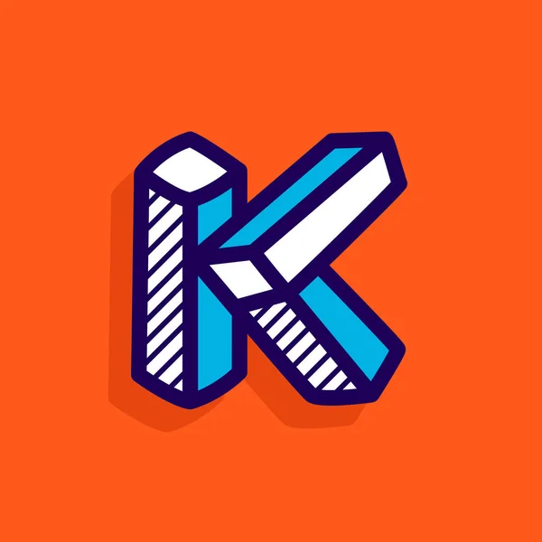 K betű lehetetlen alakú lapos logó. — Stock Vector