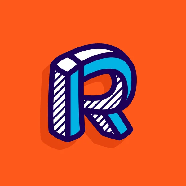 R letter onmogelijk vorm plat logo. — Stockvector