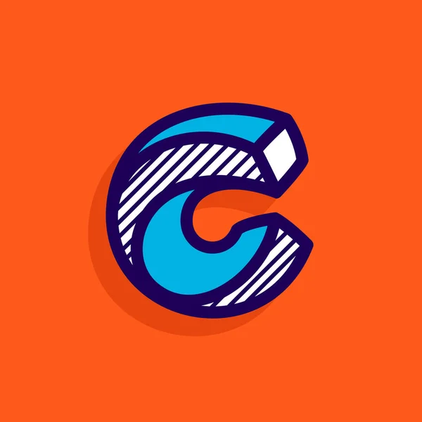 C-літера неможлива форма плоского логотипу . — стоковий вектор