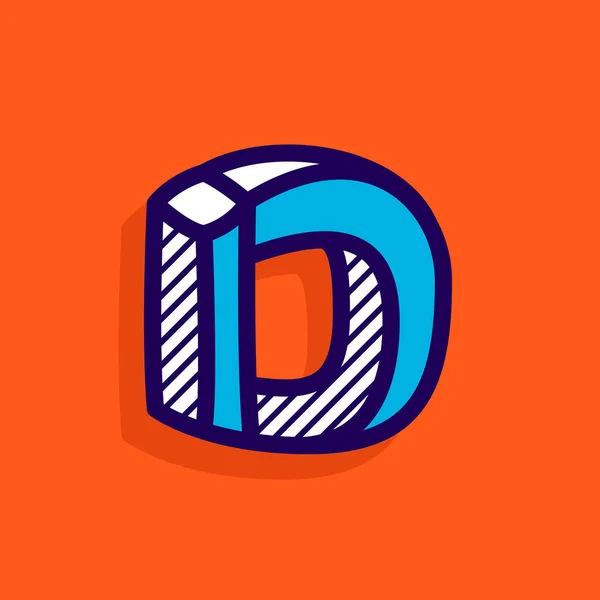 D letter impossible shape flat logo. — Stock Vector