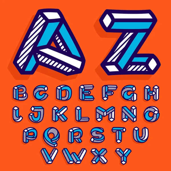 Unmögliche Form flaches Alphabet. — Stockvektor