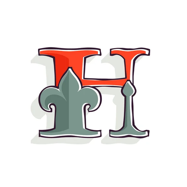 Літерний Логотип Ефектом Французької Лілії Офсетного Друку Преміум Векторний Серіал — стоковий вектор
