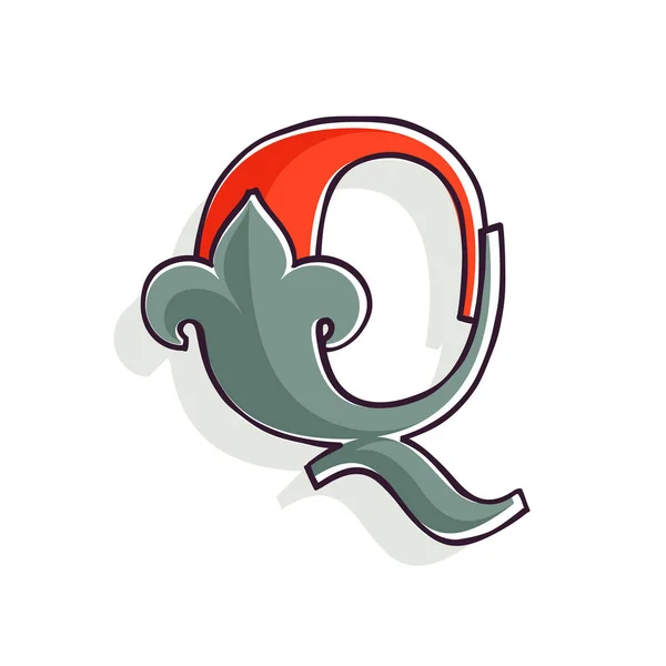 Λογότυπο Γραμμάτων Γαλλικό Κρίνο Και Εφέ Εκτύπωσης Offset Premium Διάνυσμα — Διανυσματικό Αρχείο