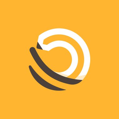 O harfi logosu kalemle oluşturuldu. Sanat kimliği, okul manşetleri, eğitim posterleri vs. için vektör tipi.