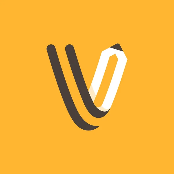 Letter Logo Formed Pencil Vector Typeface Art Identity School Headlines — Stock Vector
