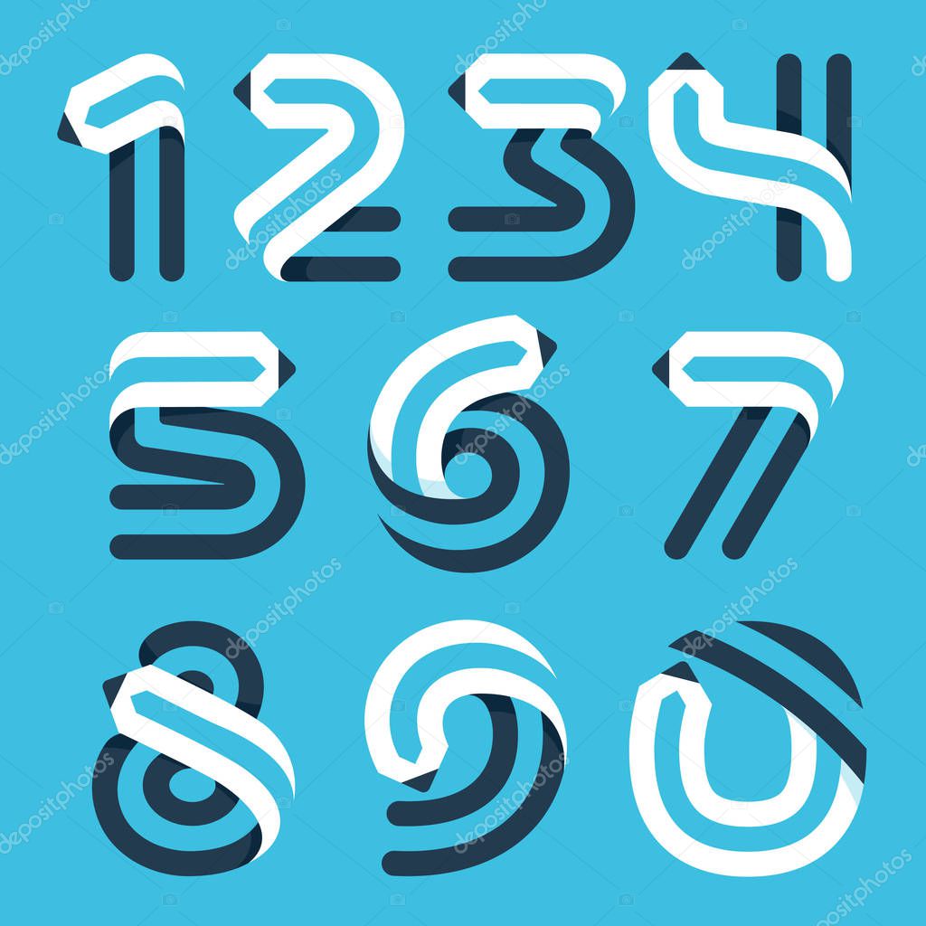 Numbers set formed by pencil. Vector typeface for art identity, school headlines, education posters etc.