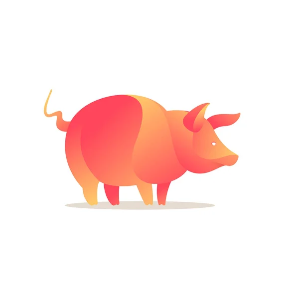 Logo Des Schweinemastbetriebs Volume Gradient Stil Vector Design Vorlage Für — Stockvektor