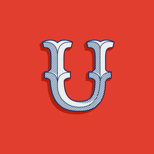 Letter Logo Classic Sport Team Style Vintage Slab Serif Font — Stock Vector