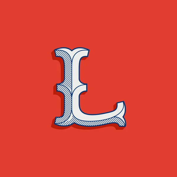 Γράμμα Λογότυπο Κλασικό Στυλ Αθλητική Ομάδα Vintage Πλάκα Serif Γραμματοσειρά — Διανυσματικό Αρχείο