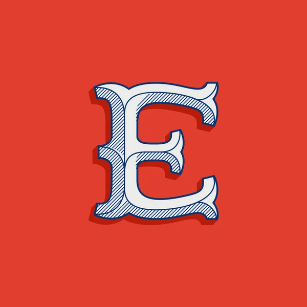 Логотип Електронної Літери Стилі Спортивної Команди Вінтажний Шрифт Серії Плит — стоковий вектор