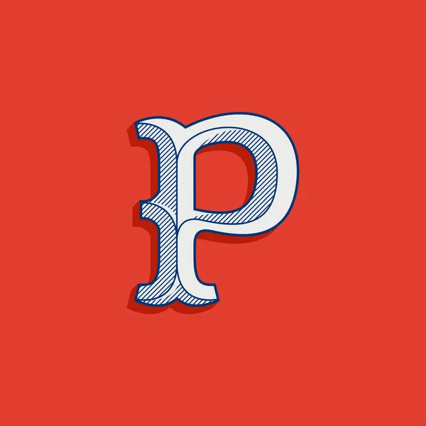 Логотип Буквы Классическом Стиле Спортивной Команды Винтажный Шрифт Засечек Плит — стоковый вектор