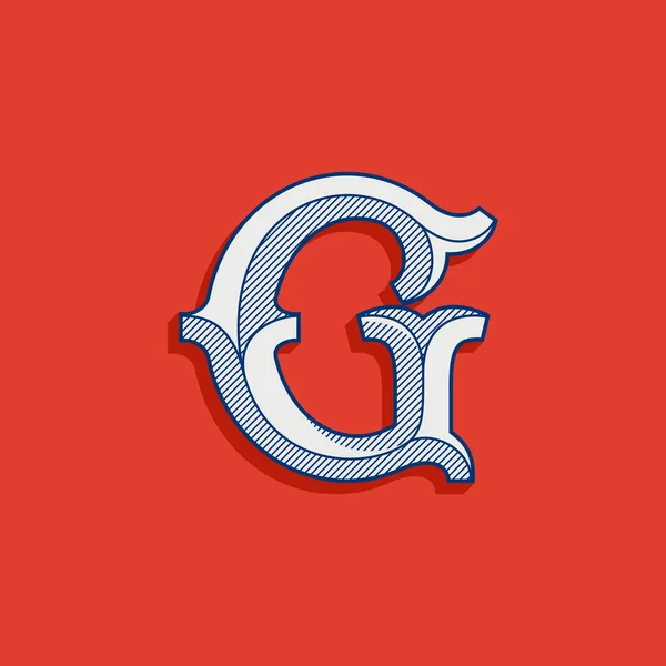 Lettre Logo Dans Style Classique Équipe Sportive Fonte Serif Dalle — Image vectorielle