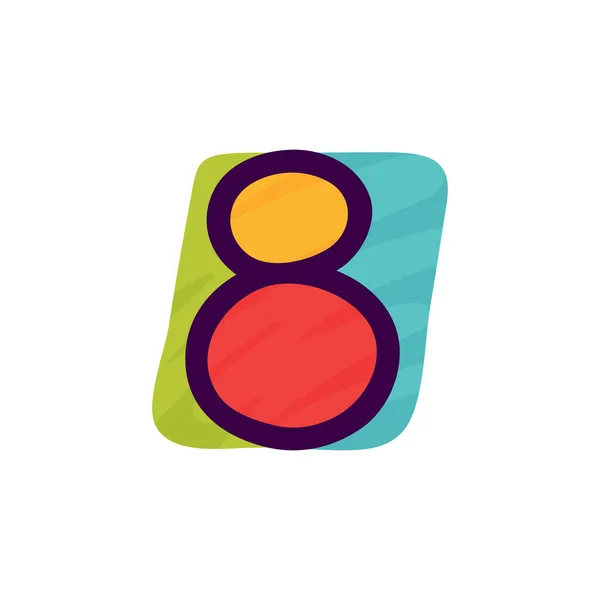 Logo Numéro Huit Papier Pour Enfants Applique Style Parfait Pour — Image vectorielle