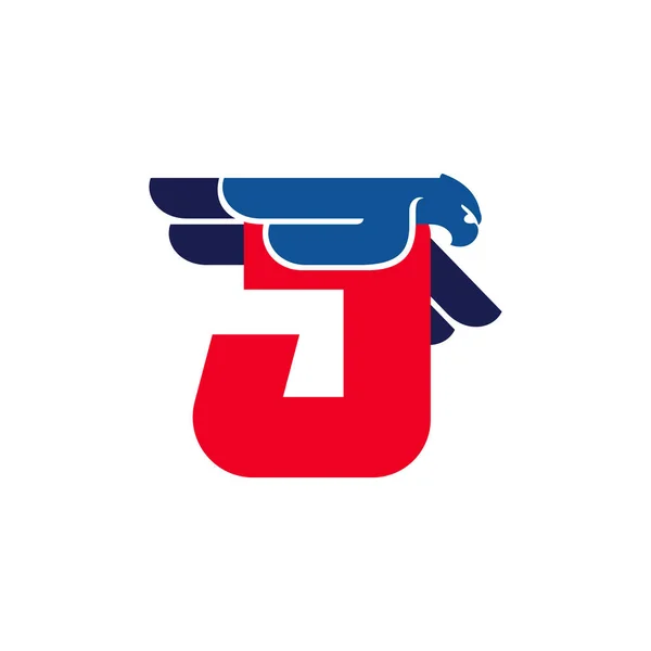 Letter Logo Mit Fliegendem Adler Vector Schräge Schrift Perfekt Für — Stockvektor