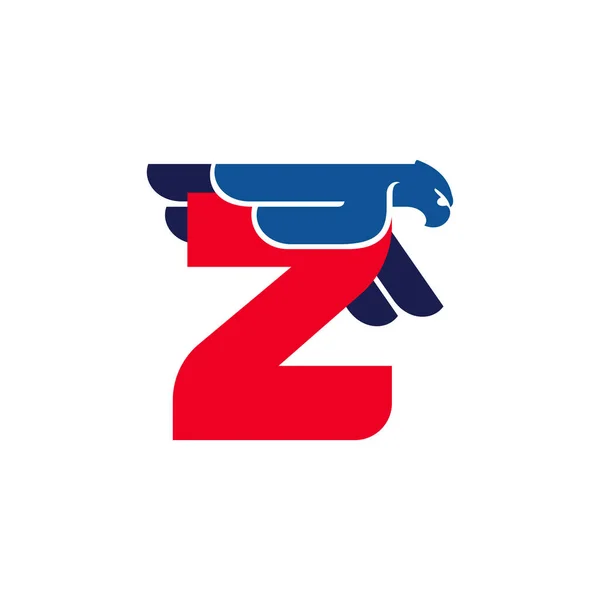 Letter Logo Met Vliegende Adelaar Vector Schuine Lettertype Perfect Voor — Stockvector