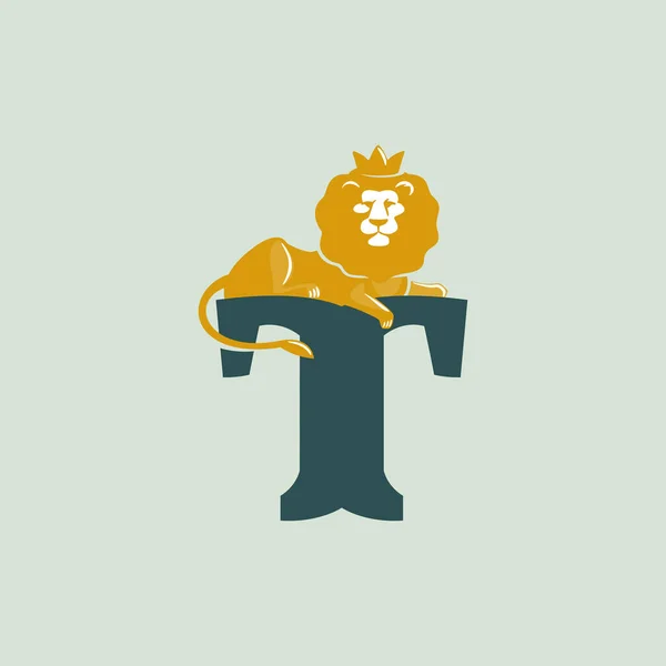 Λογότυπο Από Γράμμα Λιοντάρι Που Λέει Ψέματα Vector Serif Γραμματοσειρά — Διανυσματικό Αρχείο