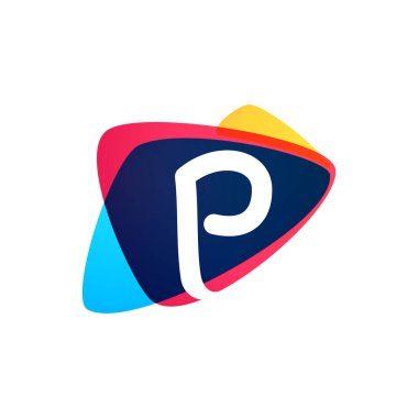 P harfi logosu dinamik üçgen kesişim şeklinde. Spor etiketleri, dağıtım posterleri ve canlı kimlik vs. için vektör simgesi mükemmel.