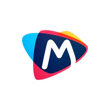 Dinamik üçgen biçimli M harfi logosu. Spor etiketleri, dağıtım posterleri ve canlı kimlik vs. için vektör simgesi mükemmel.