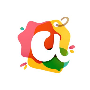 Üzerinde etiket simgesi olan A harfi logosu. Suluboya kaplama tarzı. Negatif uzay yazı tipi. Perakende kimlik, vitrin baskısı, dükkan posterleri vs. için mükemmel yazı karakteri.