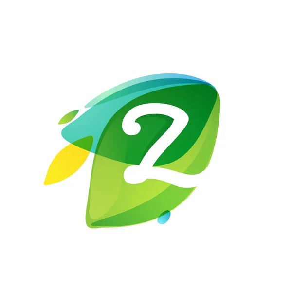 Bokstaven Logotyp Dynamiska Blad Skärningspunkten Form Vektorikon Perfekt För Ekologiska — Stock vektor
