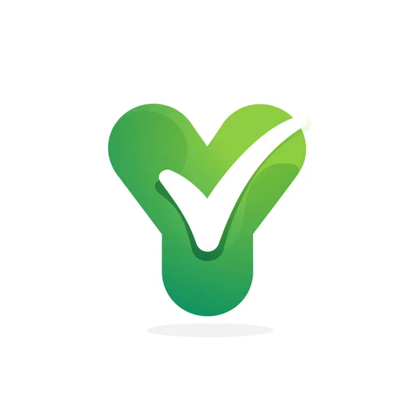 Γράμμα Πράσινο Λογότυπο Σήμα Ελέγχου Στο Εσωτερικό Ιδανικό Για Την — Διανυσματικό Αρχείο